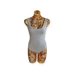 Forever 21 green bodysuit sleeveless XS snap button close